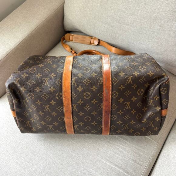 Louis Vuitton Monogram Keepall bandoulière 45 Canvas Leather Duffle Bag LV Lock - Picture 5 of 9